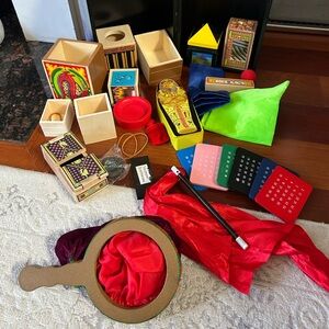 Melissa & Doug Kids Magic Set with Red Scarves and Multicolor Props